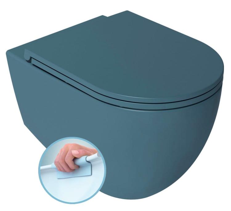 INFINITY miska WC wisząca, Rimless, 36,5x53cm, Petrol mat 10NF02004-2P