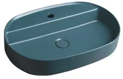 INFINITY OVAL umywalka ceramiczna nablatowa, 60x40 cm, Petrol mat 10NF65060-2P