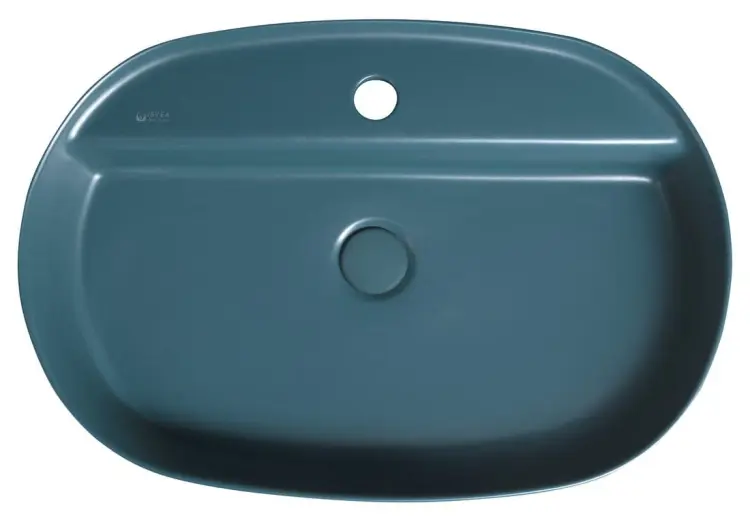 INFINITY OVAL umywalka ceramiczna nablatowa, 60x40 cm, Petrol mat 10NF65060-2P z góry