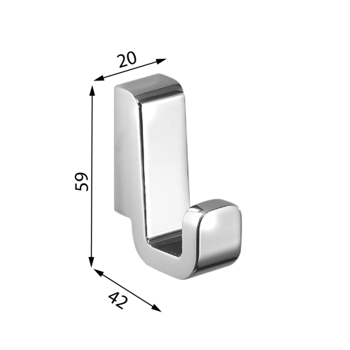 SAMOA wieszak, para, chrom A82713  rysunek