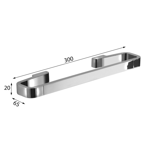 SAMOA wieszak na ręczniki 300x65mm, czarny mat A8213014 rysunek