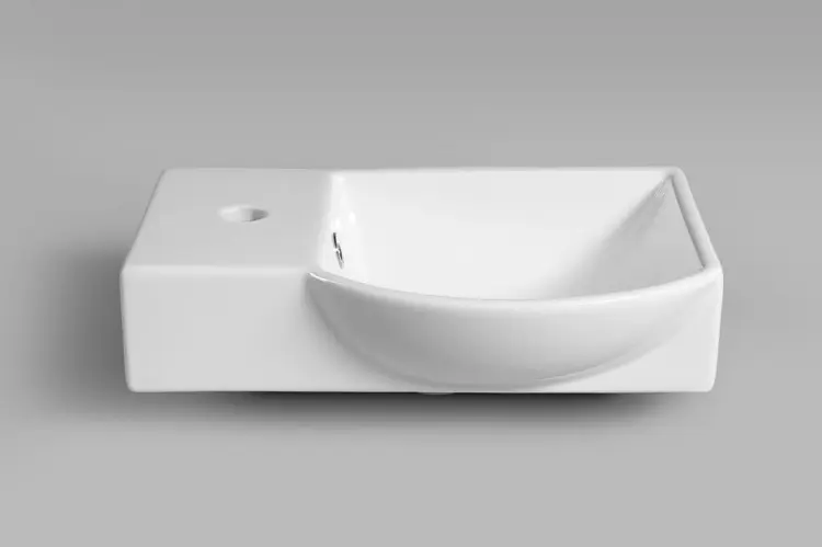 LITOS umywalka ceramiczna 45x32 cm, lewa, biała 4779 front