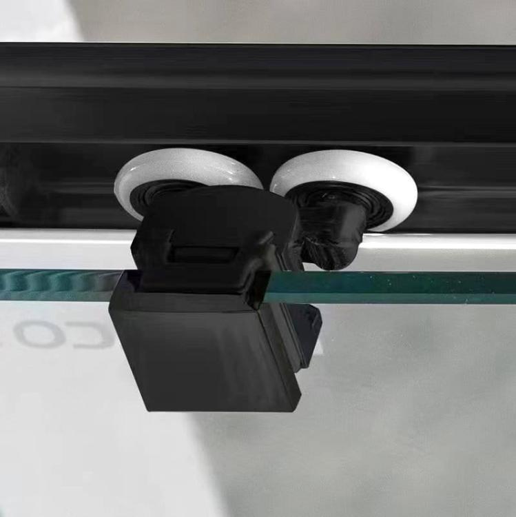 SIGMA SIMPLY BLACK kabina prysznicowa półokrągła 1200x900 mm, R550, szkło czyste GS1290B rolki