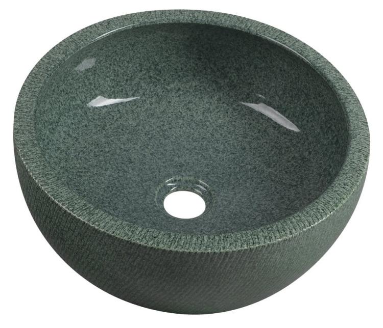 PRIORI Umywalka ceramiczna nablatowa, okrągła 42x15 cm, kolor zielony PI013