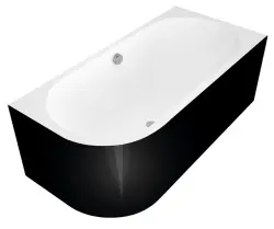 ASTRA R MONOLITH wanna wolnostojąca przyścienna 160x75x60cm, biały/czarny 34611MB