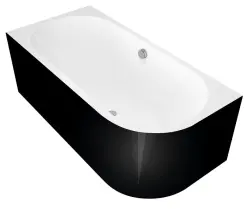 ASTRA L MONOLITH wanna wolnostojąca przyścienna 160x75x60cm, biały/czarny 33611MB
