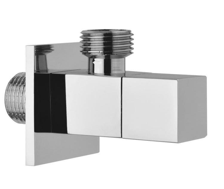 Zawór kątowy z rozetą 1/2"x3/8", chrom SL111