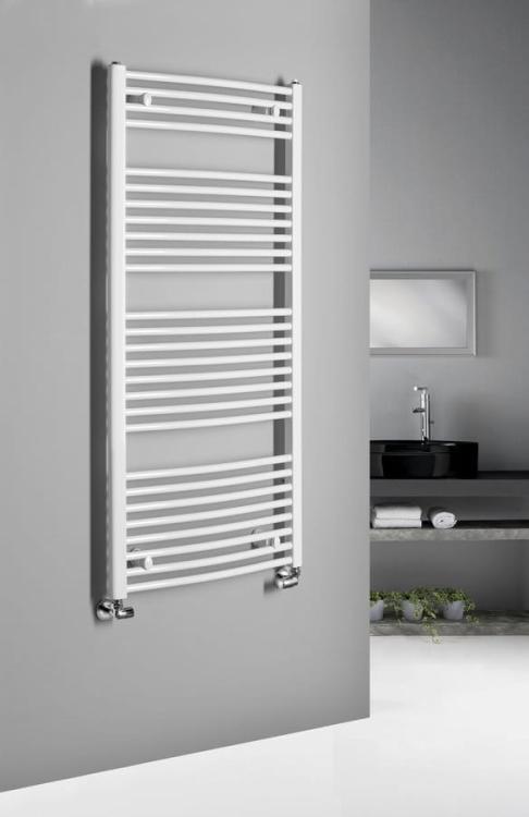 ORBIT grzejnik łazienkowy owalny , 600x1320 mm, 795 W, biały ILO36T na ścianie
