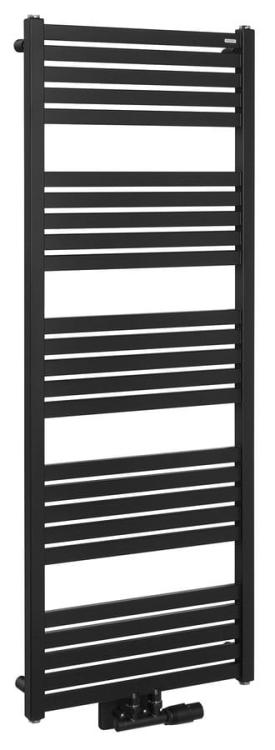 GRUNT grzejnik łazienkowy 500x1330 mm, podłączenie środkowe, czarny mat 600.122.6