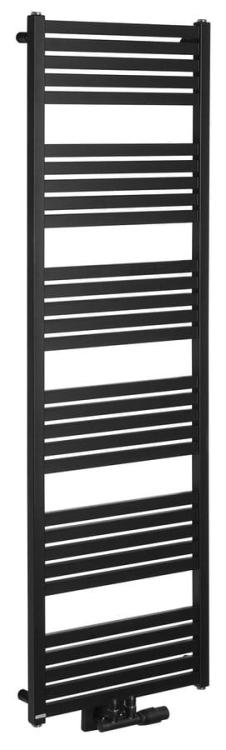 GRUNT grzejnik łazienkowy 500x1610 mm, podłączenie środkowe, czarny mat 600.123.6