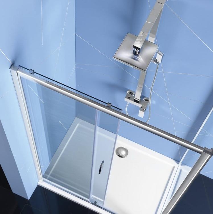 EASY  drzwi prysznicowe do wnęki przesuwne 150x190 cm, szkło czyste EL1515 z góry