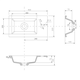 Umywalka kompozytowa 40x22 cm LM420 - rysunek techniczny
