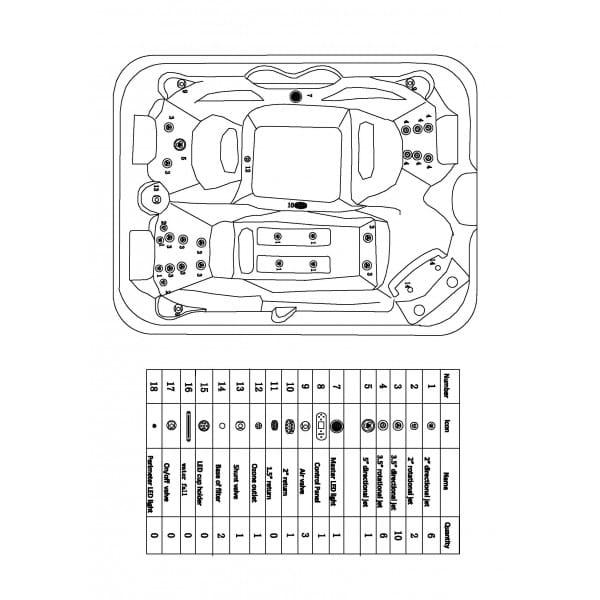 Basen ogrodowy JACUZZI, 3 osobowy - SPA56 schemat
