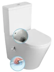 PACO RIMLESS kompakt WC ze zintegrowaną baterią i funkcją bidetu , odpływ uniwersalny PC1012RX