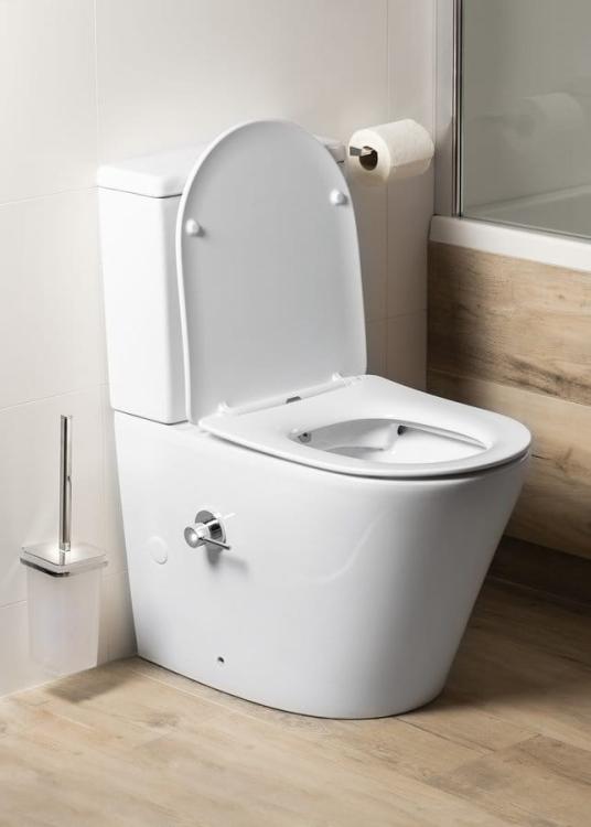 PACO RIMLESS kompakt WC ze zintegrowaną baterią i funkcją bidetu , odpływ uniwersalny PC1012RX podłaczenie