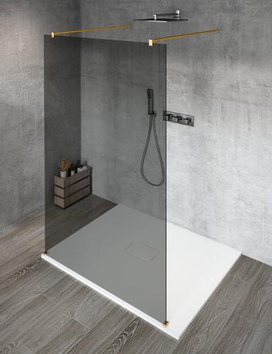 VARIO GOLD MATT jednoczęściowa kabina prysznicowa Walk-In, szkło dymione, 1200 mm GX1312-02