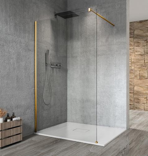 VARIO GOLD MATT jednoczęściowa kabina prysznicowa Walk-In, montaż przy ścianie, szkło czyste, 800 mm GX1280-01