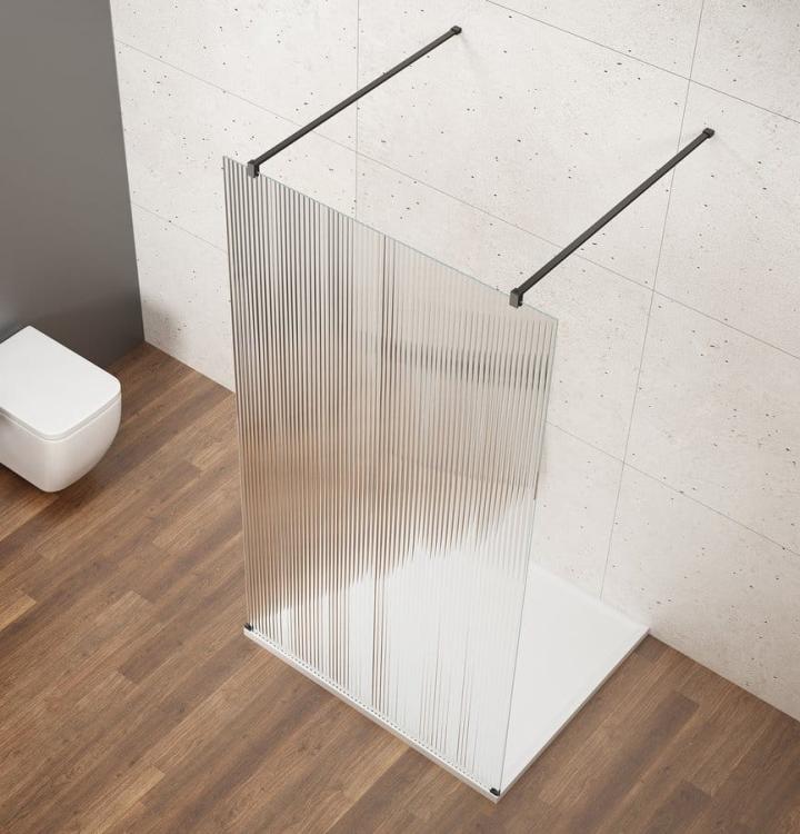 VARIO BLACK jednoczęściowa kabina prysznicowa Walk-In, szkło nordic, 700 mm GX1570-02
