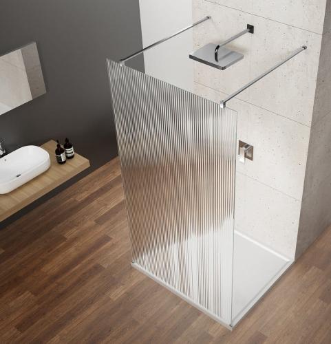 VARIO CHROME jednoczęściowa kabina prysznicowa Walk-In, szkło nordic, 1200 mm GX1512-01