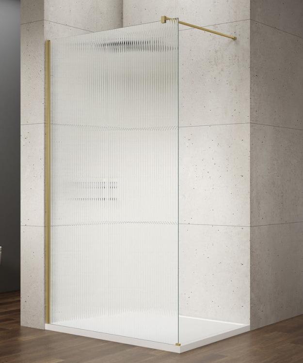 VARIO GOLD MATT jednoczęściowa kabina prysznicowa Walk-In, montaż przy ścianie, szkło nordic, 700 mm GX1570-10