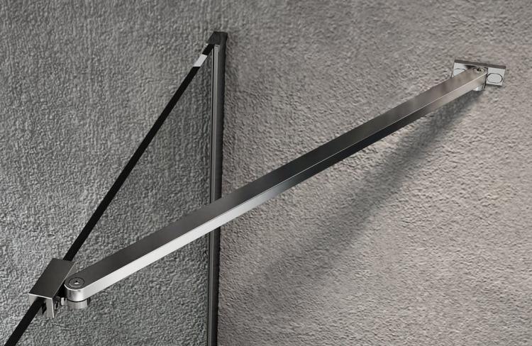 VARIO CHROME jednoczęściowa kabina prysznicowa Walk-In, montaż przy ścianie, szkło nordic, 700 mm GX1570-05 wspornik