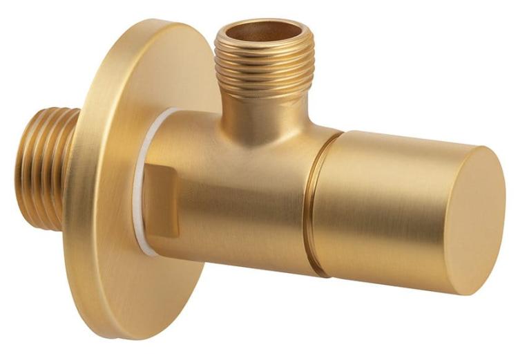 Zawór kątowy 1/2 x 3/8, złoty mat SL019
