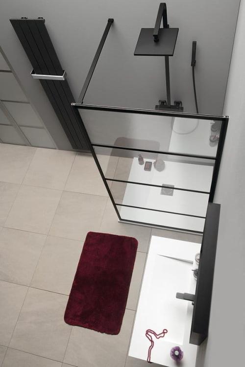CURE BLACK walk-in, 700 mm, szkło czyste CB70 z góry