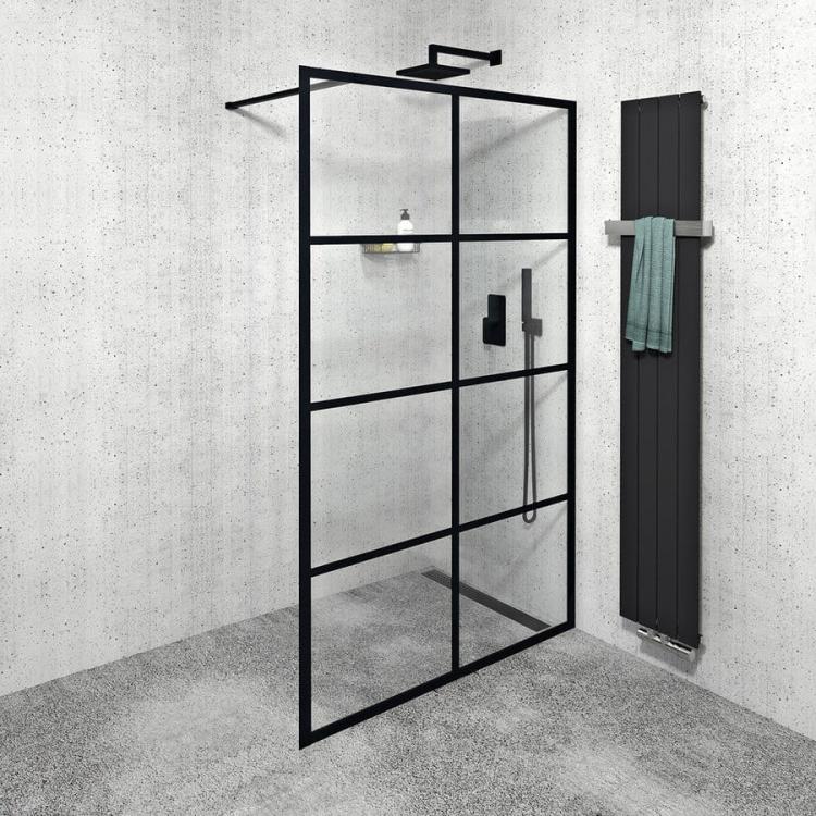 CURE BLACK walk-in, 1400 mm, szkło czyste CB140