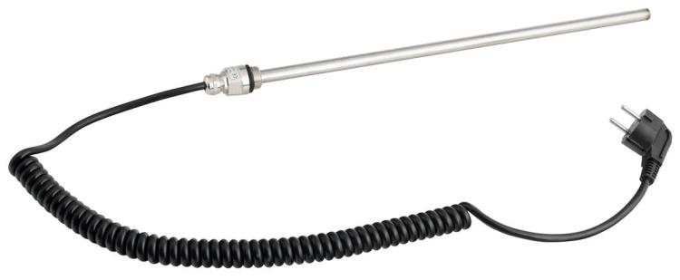 Grzałka elektryczna bez termostatu, kabel spiralny/czarny, 300 W LT90300B