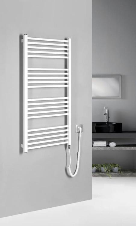 METRO-E grzejnik elektryczny 500x1060 mm, 400 W, biały ME410 na  scianie