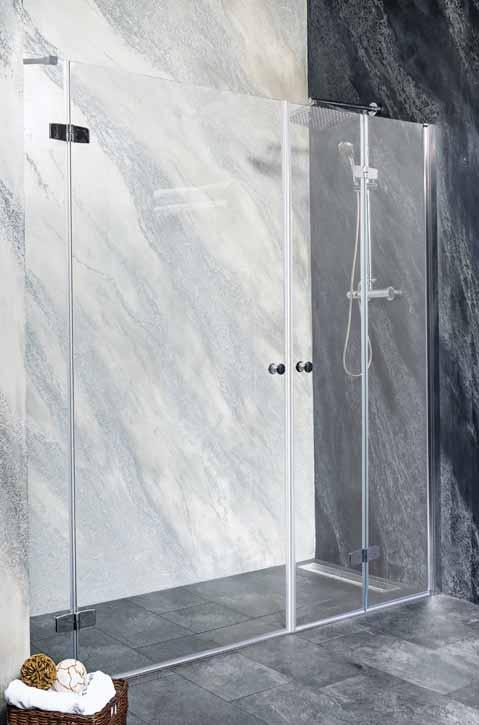 SYMPHONY Drzwi prysznicowe do wnęki skrzydłowo-składane 200x195 cm M12120LM1291FR