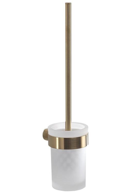 PIRENEI szczotka WC wisząca, złoty mat/szkło mleczne PI330388