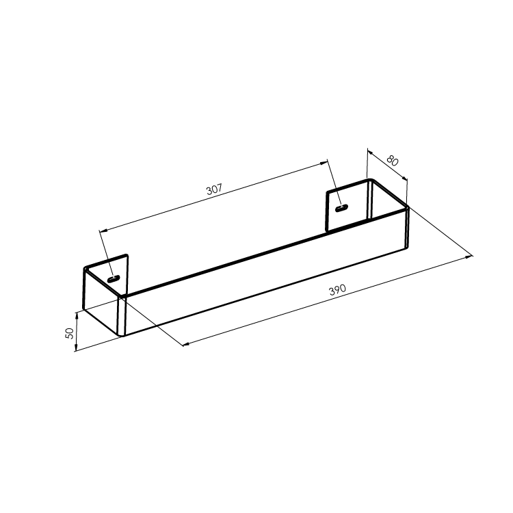 TABELLA Wieszak na ręcznik 39 cm biały mat MI390W rysunek