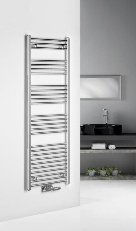 ALYA grzejnik łazienkowy 500x1600 mm, podłączenie centralne, chrom LLS304 wizualizacja