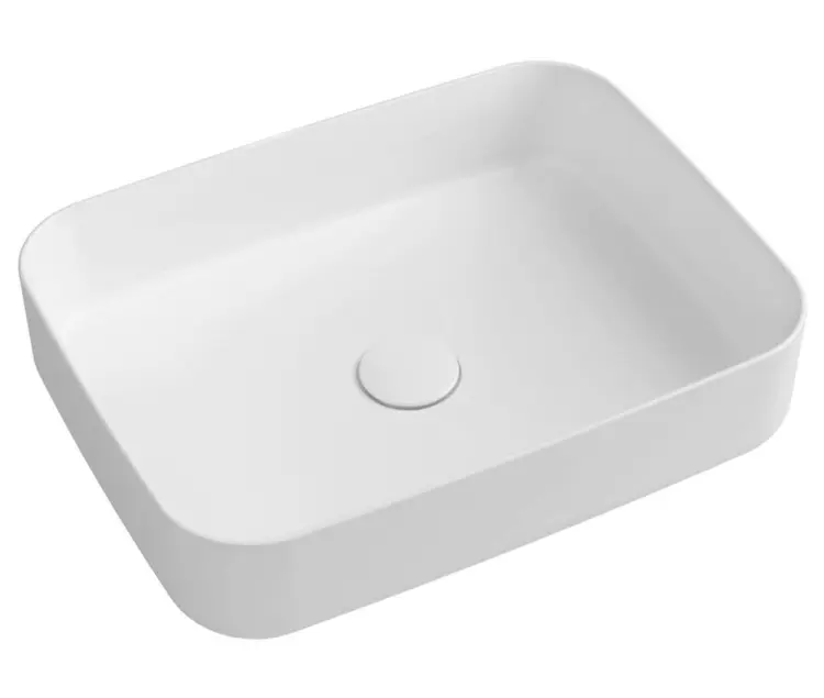 INFINITY RECTANGLE umywalka ceramiczna nablatowa 50x36cm, biały mat 10NF65050-2L