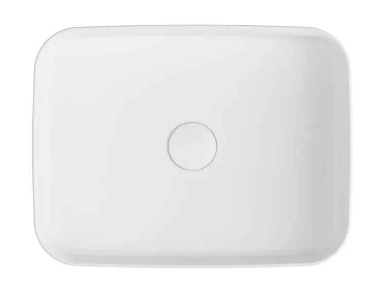 INFINITY RECTANGLE umywalka ceramiczna nablatowa 50x36cm, biały mat 10NF65050-2L z góry
