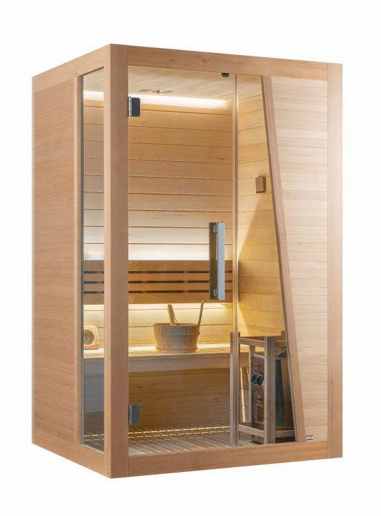 TAMPERE Sauna domowa fińska 2-osobowa 125x110x195 cm K40125 bokiem