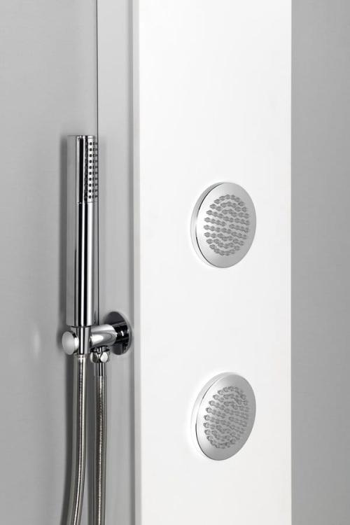 SPIRIT ROUND panel prysznicowy 250x1550mm z baterią termostatyczną, ścienny, biały 71151 dysze