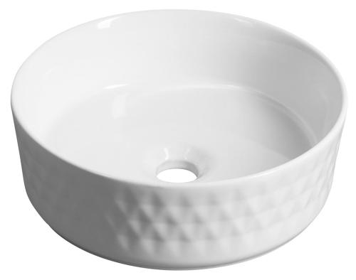 ROMBO umywalka ceramiczna nablatowa, średnica 36cm, biały 10NF67036