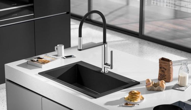 NIMOA bateria kuchenna z prysznicem, chrom/gun metal MA640GM  wizualizacja
