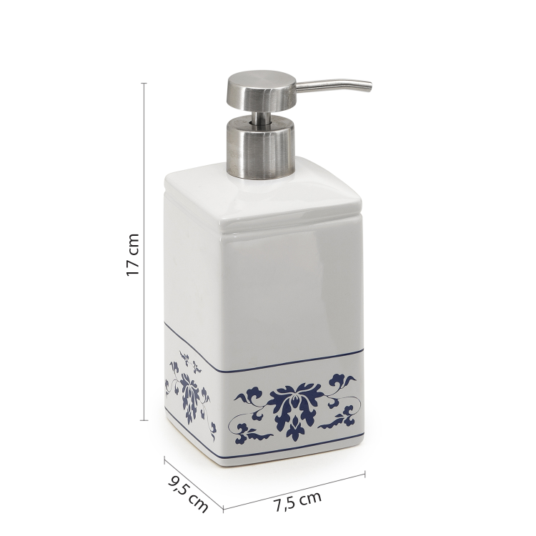 CIXI dozownik mydła do postawienia, porcelana, niebieski/biały CX8189 wymiary