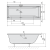 CLEO Wanna akrylowa prostokątna 170x70x48 cm ciemnoszary 74611.30 rysunek