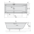 CLEO Wanna akrylowa prostokątna 170x75x48 cm czarny mat 94611.21 wymiary