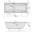 CLEO Wanna akrylowa prostokątna 180x90x48 cm ciemnoszary 13111.30 wymiary