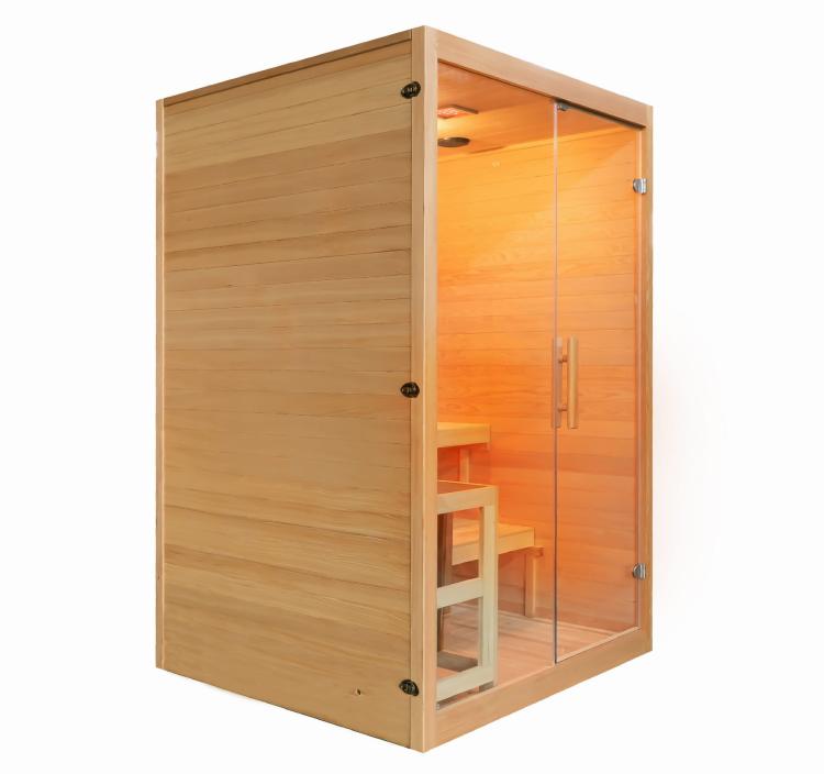 TWINCOMBI 2-sobowa Sauna Fińska z podczerwienią 130 x 120 x 200 cm J30130 bokiem