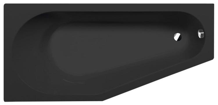 TIGRA L wanna asymetryczna 170x80x46cm, lewa, czarny mat 90111.21