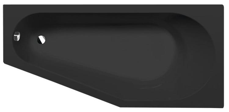 TIGRA R wanna asymetryczna 170x80x46 cm, prawa, czarny mat 90611.21