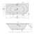 VIVA L wanna asymetryczna 175x80x47 cm, czarny mat (lewa) 70119.21 wymiary