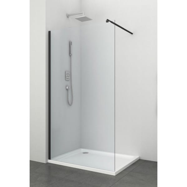 YOUNG BLACK Kabina prysznicowa narożna Walk-in 115-117x195 cm BF120