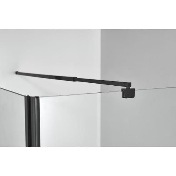 ELITE BLACK Ścianka prysznicowa czarne profile 80x195 cm F80B2  wspornik